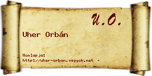 Uher Orbán névjegykártya