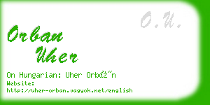 orban uher business card